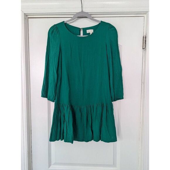 Anthropologie Meadow Rue Drop Waist Mini‎ Dress women's size 0 green academia - Picture 2 of 7